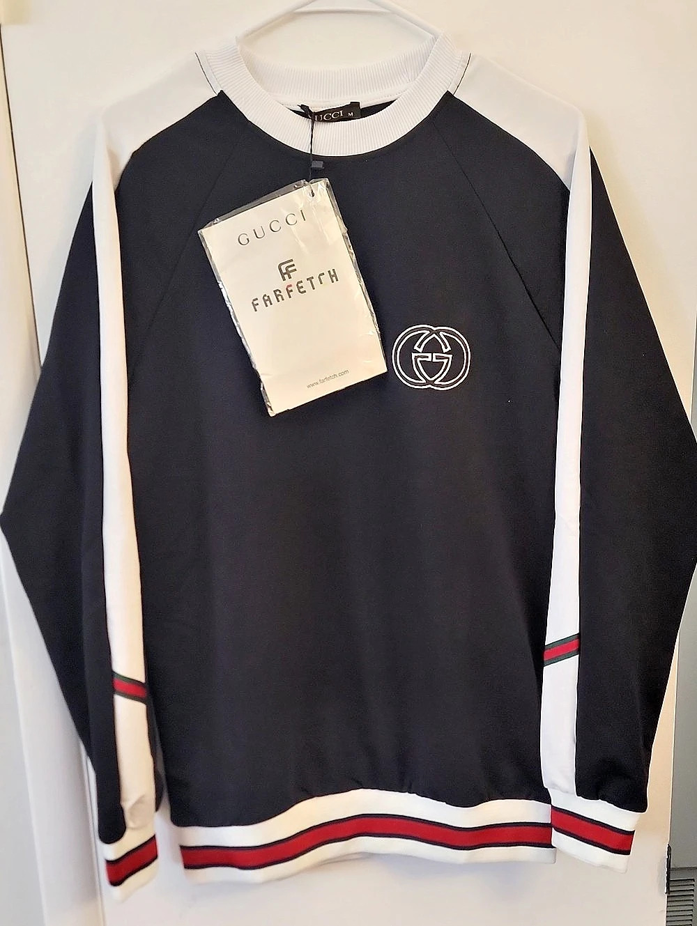 Gucci Color Block Sweatshirt Black & White Size Medium NWT